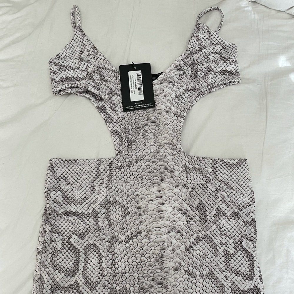 Pretty little thing cut out snakeskin mini dress
